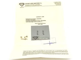 pendientes oro 18k con piedra con diamante