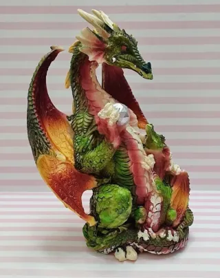 NOVEDAD! FIGURA RESINA DRAGON CON BEBE