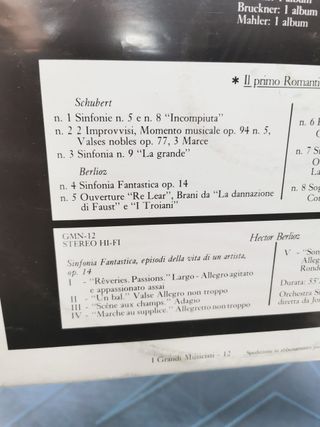 2 disco LPs, vinilos ,Schubert sinfonia n.9 "la grande" + berlioz sinfonia fantastica op. 04