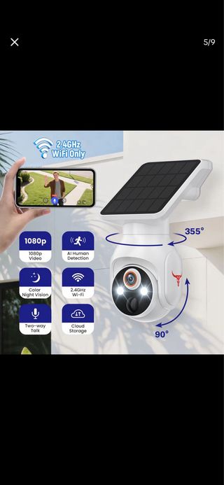 Cámara Seguridad Solar Exterior Inalámbrica