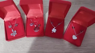 Conjunto collar y pendientes plata acero inoxidabl