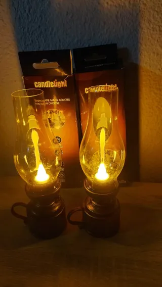 2 Lámparas Velas LED Estilo Vintage