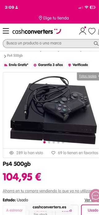 PS4 (PlayStation 4) 500GB Negra