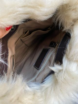 Bolso Coach Beige y Marrón con Pelo