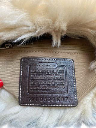 Bolso Coach Beige y Marrón con Pelo