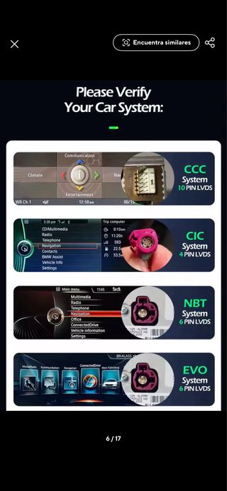 Pantalla Android BMW CCC 8GB/64GB