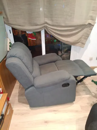 Sillones Relax Reclinables Tela Gris