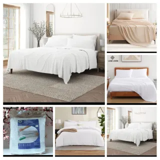 Lote Ropa de Cama Beige y Blanca