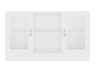 Mueble de almacenaje blanco con vitrina