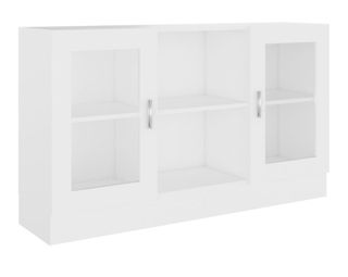 Mueble de almacenaje blanco con vitrina