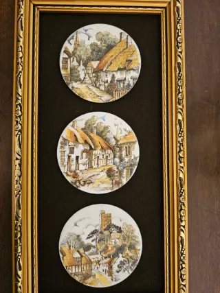 Cuadro vintage inglés victoriano pintado a mano