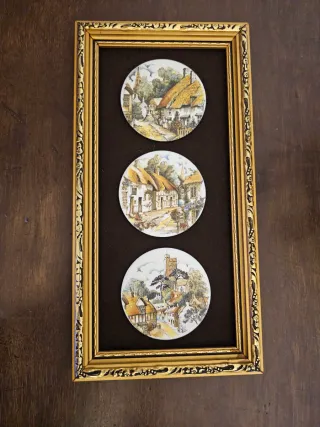 Cuadro vintage inglés victoriano pintado a mano