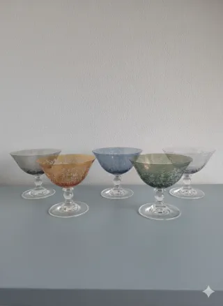 Copas de cristal Bohemia multicolor