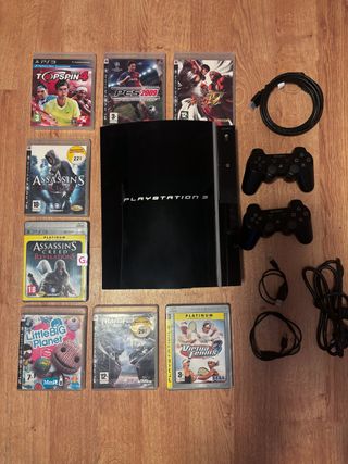 PS3 + 2 mandos + 8 juegos