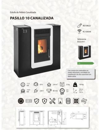 Estufa de Pellets Pasillo  canalizada BAR1026