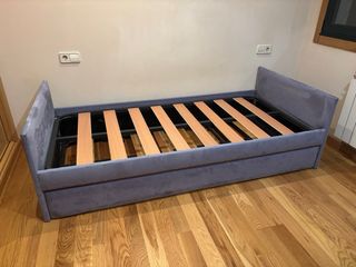 Cama nido terciopelo azul