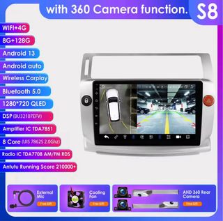 Radio Android Auto 8GB 128GB CAMARA 360 C4 NUEVA