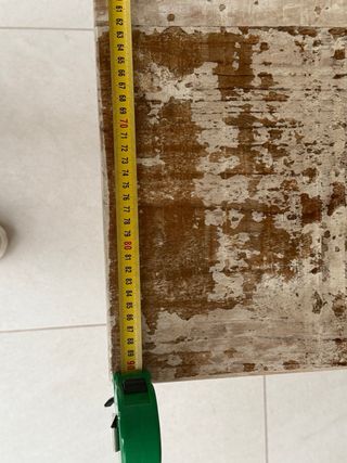 Mesa de madera decapada blanca 215x90