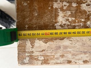 Mesa de madera decapada blanca 215x90