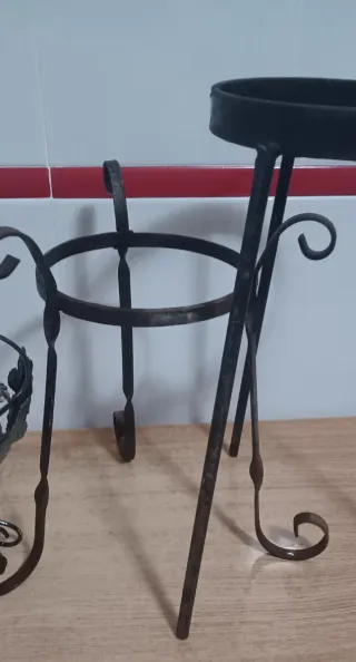 Lote 3 Maceteros Hierro Forjado