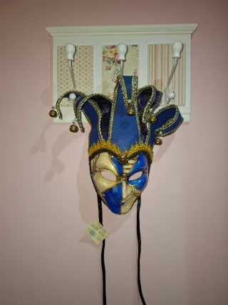 Máscara Veneciana Azul y Dorada