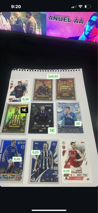 Cromos de fútbol varios