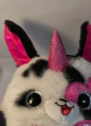 Peluche Perro Unicornio Corazón Rosa Brillante