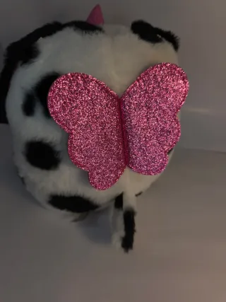 Peluche Perro Unicornio Corazón Rosa Brillante