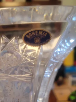 Jarrón Cristal Bohemia Tallado