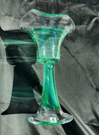 Portavelas de cristal verde Lasi Ruusu