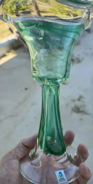 Portavelas de cristal verde Lasi Ruusu