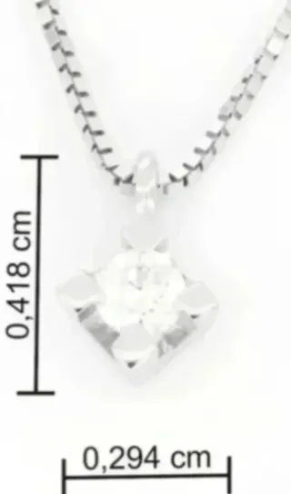 Colgante diamante solitario en oro blanco 18k