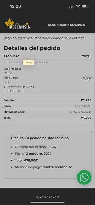 PACK Colchón + Canapé