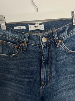 Jeans Mom Fit Azul Oscuro Mango