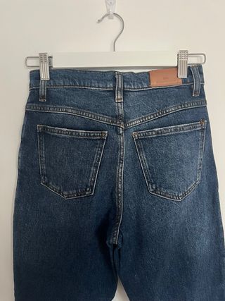 Jeans Mom Fit Azul Oscuro Mango