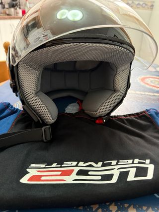 Casco Moto Negro con Visera talla L