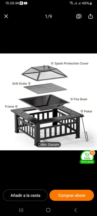 Mesa Hoguera Fuego Barbacoa