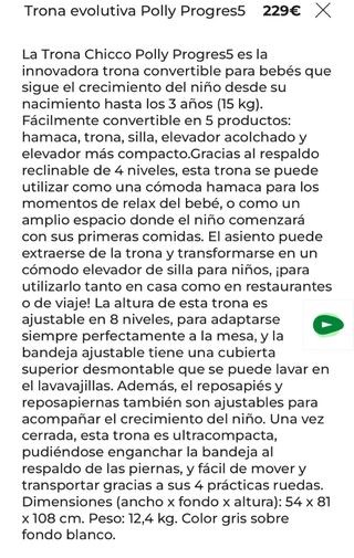 Trona Chicco Polly Progress 5 Azul 2016