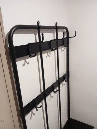 Perchero Zapatero Metálico Negro