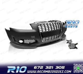 PARAGOLPES DELANTERO AUDI A3 8P 04-08 LOOK S3 + NIEBLAS