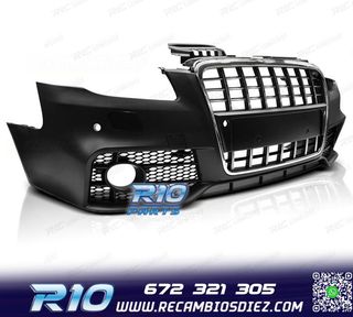 PARAGOLPES DELANTERO AUDI A4 B7 04-08 LOOK S LINE CROMO NEGR