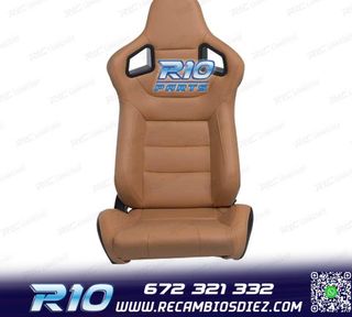 ASIENTO DEPORTIVO SEMI BAQUET ESTILO RS CUERO BEIGE