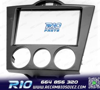MARCO NEGRO BRILLO RADIO 2-DIN PARA MAZDA RX-8 03-08 AIRE AC
