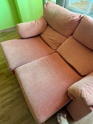 Sofá extensible tela naranja