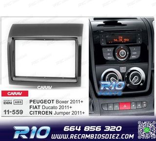 MARCO NEGRO BRILLO RADIO 2-DIN PARA CITROEN JUMPER PEUGEOT B