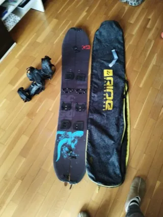 Splitboard con Pieles y Fijaciones