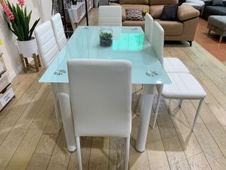Comedor 6 Sillas Cristal Blanco