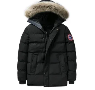 Giacca Canada Goose nera con cappuccio