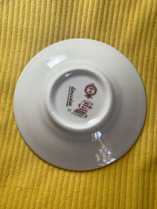 Plato Limoges Cerámica Flores Doradas 11 cm x 1cm