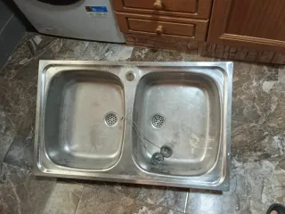 Fregadero doble de acero inoxidable